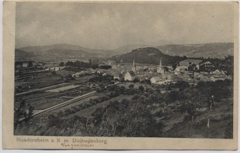 AK Staudernheim an der Nahe Ortsansicht mit Disibodenberg 1918