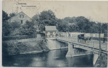 AK Rheine Neue Emsbrücke mit Pferdekutsche 1913