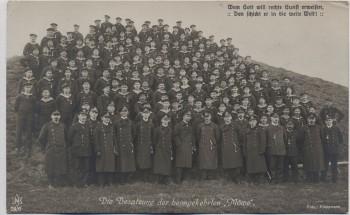 AK Foto Die Besatzung der SMS Möwe mit Graf zu Dohna Schlodien 1. WK 1916