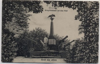 AK Gruß aus Jülich Kriegerdenkmal auf dem Wall 1910