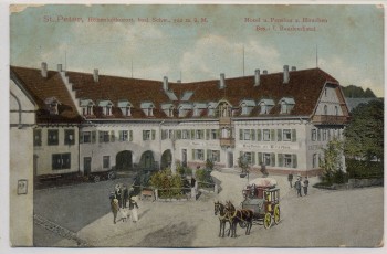 AK St. Peter Schwarzwald Hotel und Pension zum Hirschen 1911
