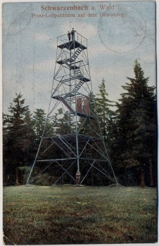 AK Schwarzenbach am Wald Prinz-Luitpoldturm auf dem Döbraberg 1912 RAR