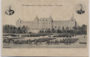 AK Dresden Königsparade auf dem Alaun-Platz 1910