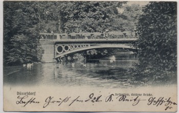 AK Düsseldorf Hofgarten Goldene Brücke 1903