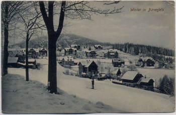 AK Bärenfels Ortsansicht im Winter bei Altenberg 1920