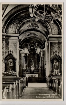 AK Foto Bischofsburg Biskupiec Inneres der Kathol. Kirche Ostpreußen Polen 1940