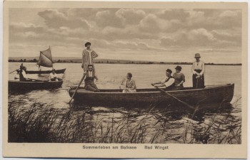 AK Bad Wingst Sommerleben am Balksee Menschen auf Booten 1910 RAR