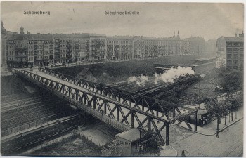 VERKAUFT !!!   AK Berlin Schöneberg Siegfriedbrücke mit Bahngleis und Zug 1911 RAR