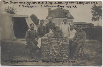 AK Foto Leipzig Gruppenfoto Soldaten Ulanen Regiment 2/18 1908 RAR