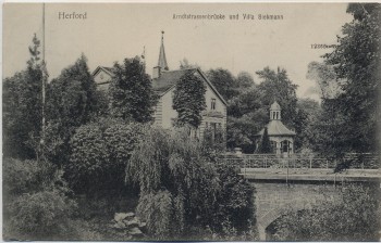 AK Herford Arndtstrassenbrücke und Villa Siekmann 1906