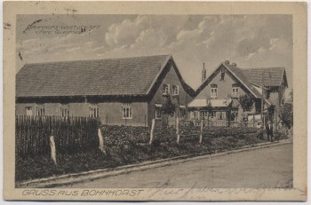 AK Gruss aus Bohnhorst Bahnhofs-Wirtschaft bei Warmsen 1928