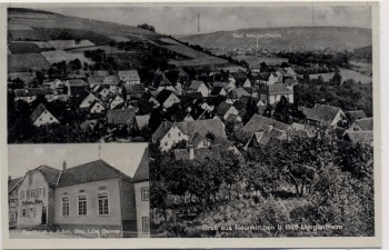 AK Gruß aus Neunkirchen bei Bad Mergentheim Ortsansicht mit Gasthaus z. Adler 1935