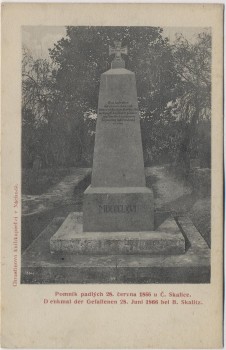 AK Česká Skalice Böhmisch Skalitz bei Hradec Králové Schlachtfeld bei Königgrätz Denkmal der Gefallenen 28. Juni 1866 Tschechien 1910