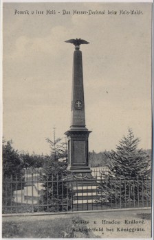 AK Bojiště u Hradec Králové Schlachtfeld bei Königgrätz 1866 Hesser-Denkmal Tschechien 1910
