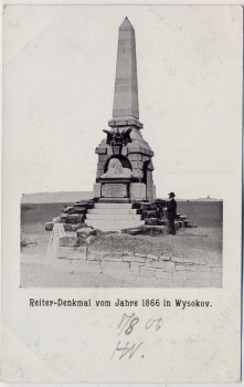 AK Vysokov Wysokow bei Náchod Schlachtfeld bei Königgrätz 1866 Reiter-Denkmal Tschechien 1906