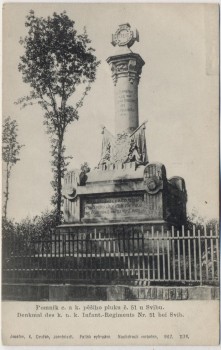 AK Svibu bei Hradec Králové Schlachtfeld bei Königgrätz 1866 Denkmal des k. u. k. Inf.-Reg. No. 51 Tschechien 1910