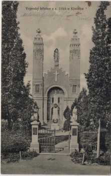 AK Kbelnice Jičín bei Hradec Králové Schlachtfeld bei Königgrätz 1866 Kirche Friedhof Tschechien 1914
