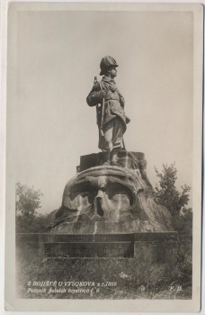 AK Foto Vysokov Wysokow bei Náchod Schlachtfeld bei Königgrätz 1866 Feldjäger-Denkmal Tschechien 1930