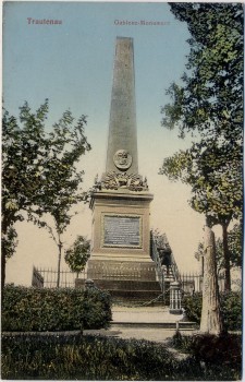 VERKAUFT !!!   AK Trautenau Trutnov Gablenz-Monument 1866 Böhmen Tschechien 1910