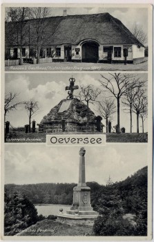 AK Oeversee Hansen's Gasthaus Dänisches und Österreich-Denkmal 1864 1940