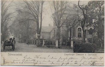 AK Schwarzenbek in Schleswig-Holstein Lauenburger Chaussee und Sparkasse 1906 RAR