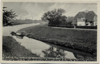 AK Nienburg Partie an der Weser mit Haus 1930