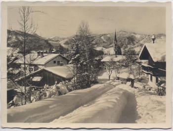 AK Foto Schliersee Ortsansicht im Winter 1935