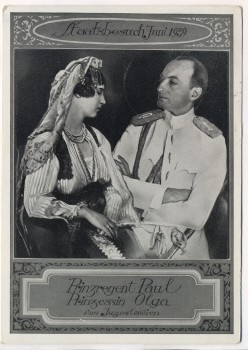 AK Prinzregent Paul Prinzessin Olga von Jugoslawien Serbien Staatsbesuch Berlin Juni Sonderstempel 1939