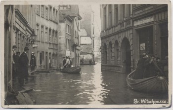 AK Foto Köln Grosse Witschgasse Hochwasser Boote Menschen 1920 RAR