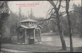 AK Sommerfrische Ebersdorf-Reuß Teichhäuschen im Fürstl. Park Saalburg bei Schleiz 1910