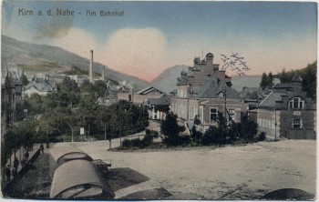 AK Kirn a. d. Nahe Am Bahnhof 1918