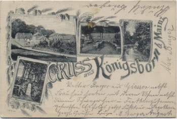 AK Gruss aus Königsborn bei Mainz Finthen Restauration 1899 RAR