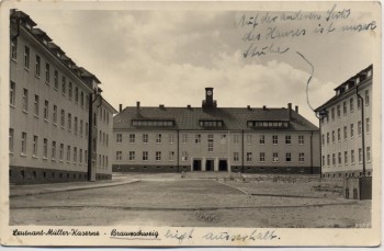 VERKAUFT !!!   AK Foto Braunschweig Leutnant-Müller-Kaserne Feldpost 1940 RAR