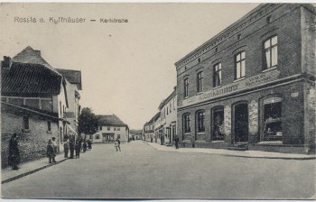AK Roßla am Kyffhäuser Karlstraße Menschen und Verlag 1910 RAR