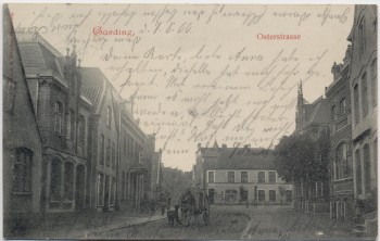 AK Garding in Schleswig-Holstein Osterstrasse mit Pferdekutsche 1900 RAR
