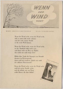 AK Liedkarte Paul Schröder Wenn der Wind weht 1957