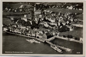 AK Foto Meersburg am Bodensee vom Flugzeug aus 1940