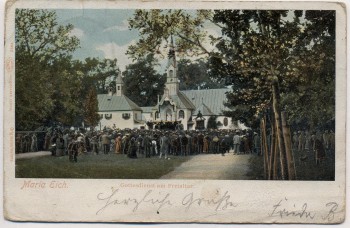 AK Maria Eich Gottesdienst am Freialtar bei Planegg 1907