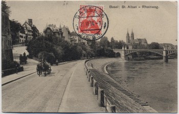 AK Basel St. Alban Rheinweg Schweiz 1914