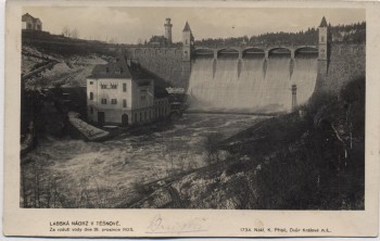 AK Foto Dvůr Králové nad Labem Königinhof an der Elbe Staumauer Böhmen Tschechien 1930