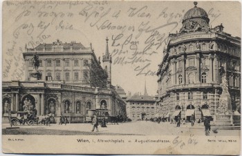 AK Wien I. Albrechtsplatz und Augustinerstraße Österreich 1904