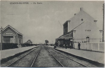 AK Staden De Statie Bahnhof Westflandern Belgien 1917