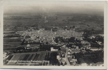 AK Foto Freinsheim / Pfalz Flugzeugaufnahme Luftbild Altstadt mit Obstwald 1930