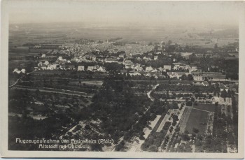 VERKAUFT !!!   AK Foto Freinsheim / Pfalz Flugzeugaufnahme Luftbild Altstadt mit Obstwald 2 1930