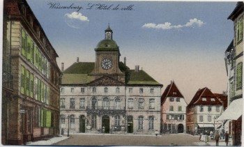 AK Wissembourg L'Hotel de ville Bas-Rhin Elsass Frankreich 1920