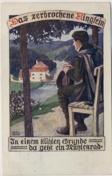 Künstler-AK Das zerbrochene Ringlein Alex Wilke Bund der Deutschen in Böhmen Nr. 33 1912