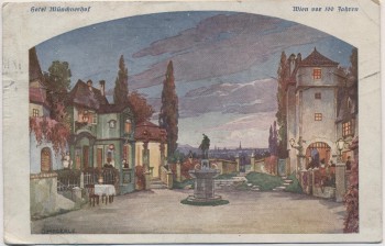 Künstler-AK Wien Hotel Münchnerhof vor 100 Jahren Österreich 1924