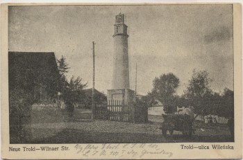 AK Trakai Troki Neue Troki Wilnaer Straße Feldpost Litauen 1915