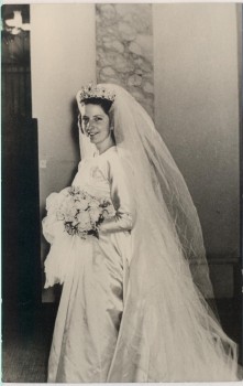 AK Foto Princess Marie Louise of Bulgaria Княгиня Мария Луиза Българска Brautkleid Hochzeit 1957 RAR