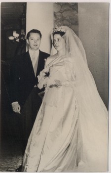 AK Foto Princess Marie Louise of Bulgaria Княгиня Мария Луиза Българска und Prince Karl of Leiningen Hochzeit 1957 RAR